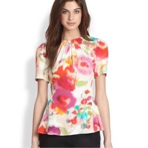 KATE SPADE Paris Giverny Floral Tulip Top, Size 2